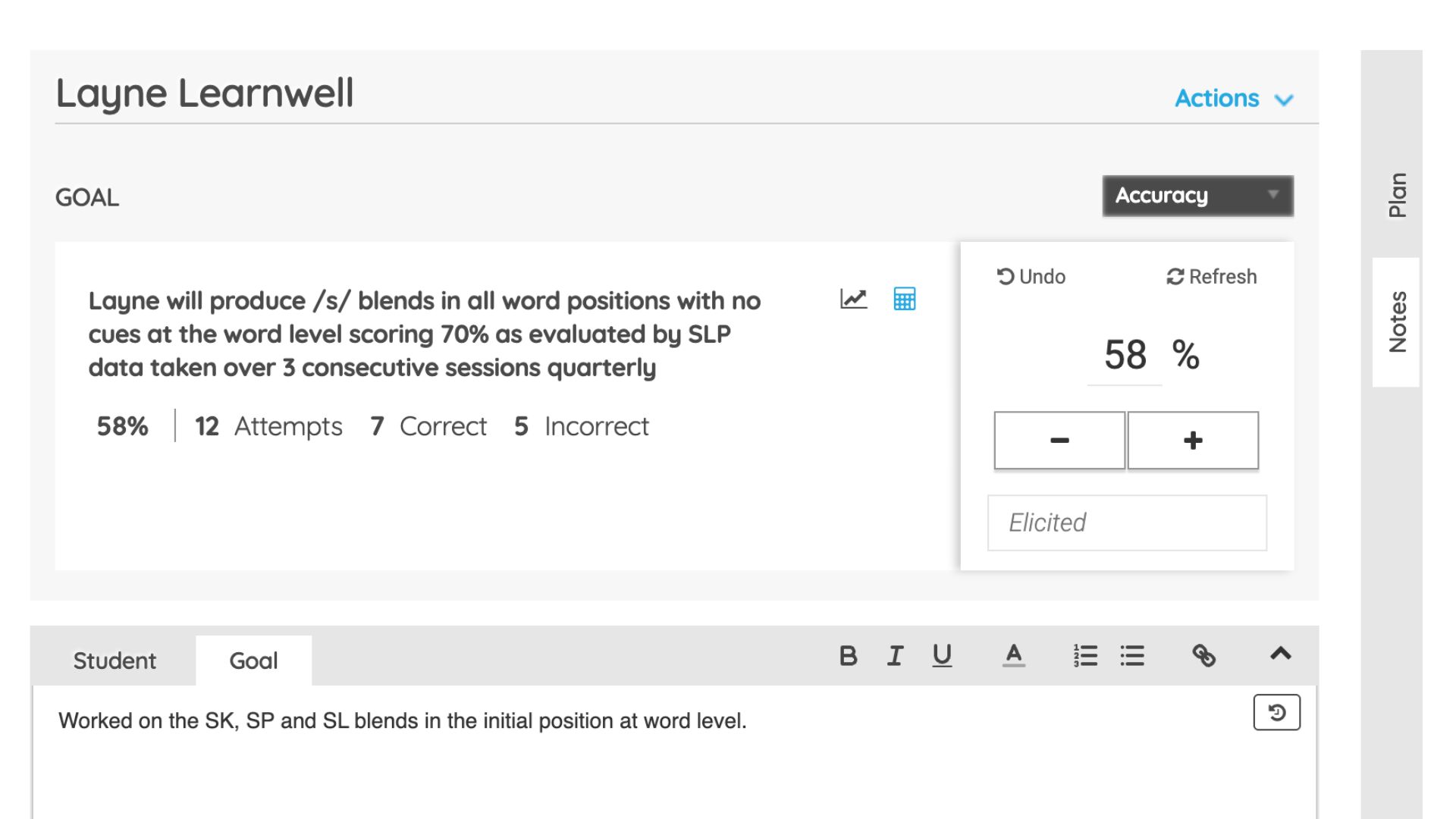 Session data in SLP Toolkit